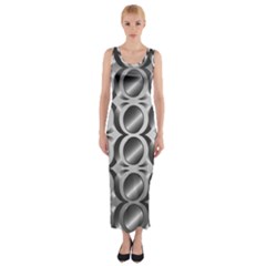 Metal Circle Background Ring Fitted Maxi Dress by BangZart