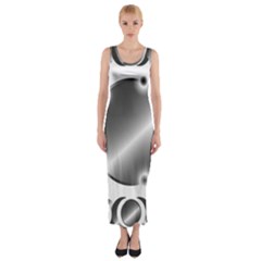 Metal Circle Background Ring Fitted Maxi Dress by BangZart