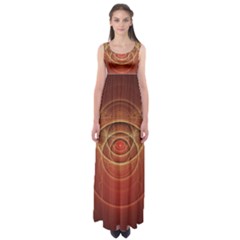 The Rusty Red Fractal Scarab Of Fiery Old Man Ra Empire Waist Maxi Dress by jayaprime