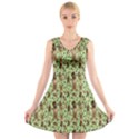 Puppy Dog Pattern V-Neck Sleeveless Skater Dress View1