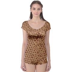 Giraffe Pattern Animal Print Boyleg Leotard  by paulaoliveiradesign