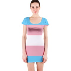 Trans Pride Short Sleeve Bodycon Dress by Crayonlord