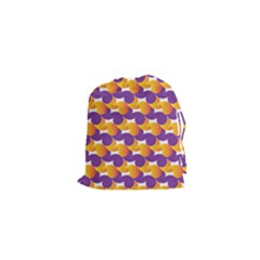 Purple And Yellow Abstract Pattern Drawstring Pouches (xs)  by paulaoliveiradesign