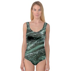 Green Marble Stone Texture Emerald  Princess Tank Leotard  by paulaoliveiradesign