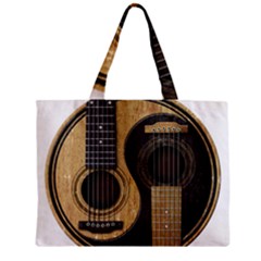 Old And Worn Acoustic Guitars Yin Yang Zipper Mini Tote Bag by JeffBartels