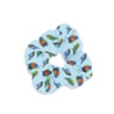 Blue Birds Parrot Pattern Velvet Scrunchie View1