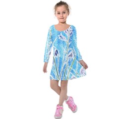 Art Batik Flowers Pattern Kids  Long Sleeve Velvet Dress by BangZart