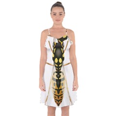 Wasp Ruffle Detail Chiffon Dress by BangZart