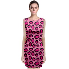 Cute Pink Animal Pattern Background Classic Sleeveless Midi Dress by TastefulDesigns