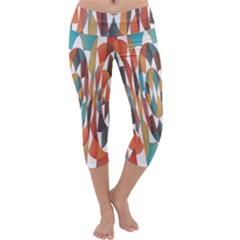 Colorful Geometric Abstract Capri Yoga Leggings by linceazul