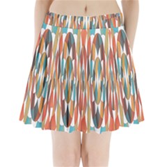 Colorful Geometric Abstract Pleated Mini Skirt by linceazul