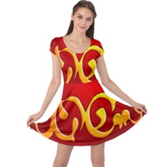 Easter Decorative Red Egg Cap Sleeve Dresses by BangZart