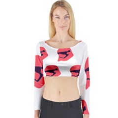 Stormtroper Pattern  Long Sleeve Crop Top by paulaoliveiradesign