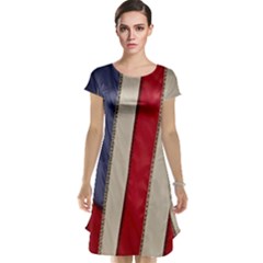 Usa Flag Cap Sleeve Nightdress by BangZart