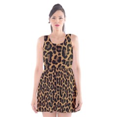 Tiger Skin Art Pattern Scoop Neck Skater Dress by BangZart