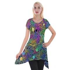 Starbursts Biploar Spring Colors Nature Short Sleeve Side Drop Tunic by BangZart