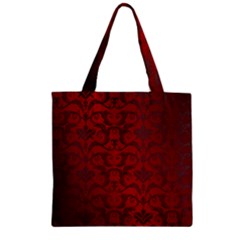 Red Dark Vintage Pattern Zipper Grocery Tote Bag by BangZart