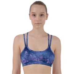 Galaxy Nebula Astro Stars Space Line Them Up Sports Bra by paulaoliveiradesign