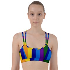 Paper Rainbow Colorful Colors Line Them Up Sports Bra by paulaoliveiradesign