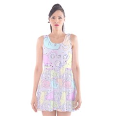 Cat Animal Pet Pattern Scoop Neck Skater Dress by BangZart