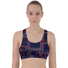 Cad Technology Circuit Board Layout Pattern Back Weave Sports Bra by BangZart