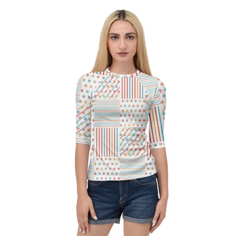 Simple Saturated Pattern Quarter Sleeve Tee by linceazul