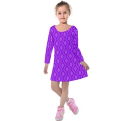 Decorative Seamless Pattern  Kids  Long Sleeve Velvet Dress by TastefulDesigns