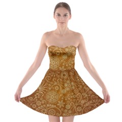 Batik Art Pattern Strapless Bra Top Dress by BangZart