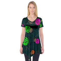 Abstract Bug Insect Pattern Short Sleeve Tunic  by BangZart