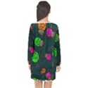 Abstract Bug Insect Pattern Long Sleeve Chiffon Shift Dress  View2