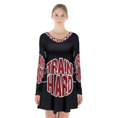 Train Hard Long Sleeve Velvet V-neck Dress by Valentinaart