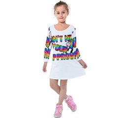 Dont Need Your Approval Kids  Long Sleeve Velvet Dress by Valentinaart