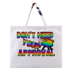 Dont Need Your Approval Zipper Large Tote Bag by Valentinaart