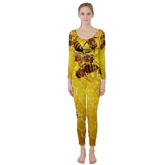 Honey Honeycomb Long Sleeve Catsuit by BangZart