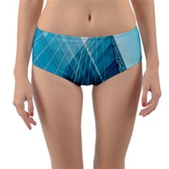 Glass Bulding Reversible Mid-waist Bikini Bottoms by BangZart