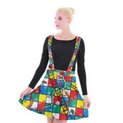 Snakes And Ladders Suspender Skater Skirt by BangZart