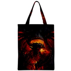 Dragon Legend Art Fire Digital Fantasy Zipper Classic Tote Bag by BangZart