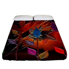 Colorful Leaves Fitted Sheet (california King Size) by BangZart