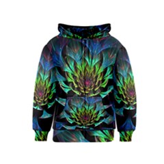 Fractal Flowers Abstract Petals Glitter Lights Art 3d Kids  Zipper Hoodie by BangZart