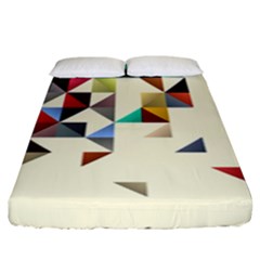 Retro Pattern Of Geometric Shapes Fitted Sheet (king Size) by BangZart