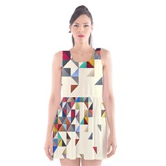 Retro Pattern Of Geometric Shapes Scoop Neck Skater Dress by BangZart