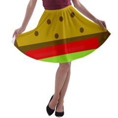 Hamburger Food Fast Food Burger A-line Skater Skirt by Nexatart