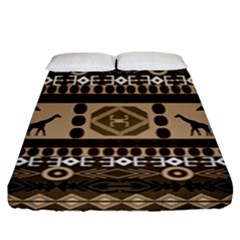 Giraffe African Vector Pattern Fitted Sheet (king Size) by BangZart