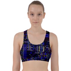 Technology Circuit Board Layout Back Weave Sports Bra by BangZart