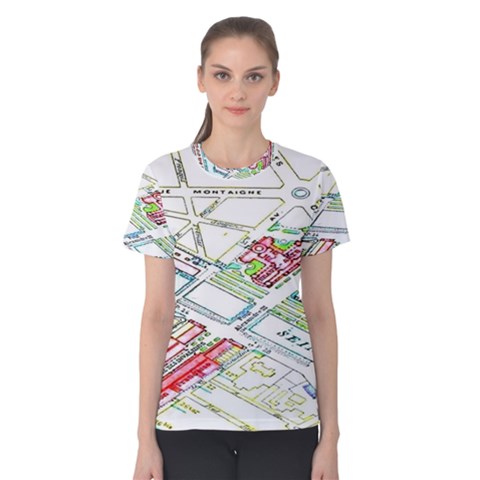 Paris Map Women s Cotton Tee by BangZart