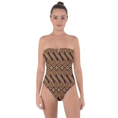 Batik The Traditional Fabric Tie Back One Piece Swimsuit by BangZart