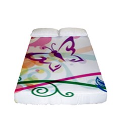 Butterfly Vector Art Fitted Sheet (full/ Double Size) by BangZart