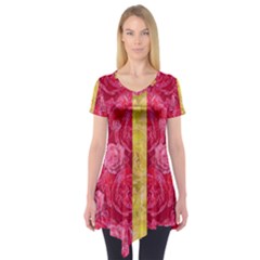 Rose And Roses And Another Rose Short Sleeve Tunic  by pepitasart