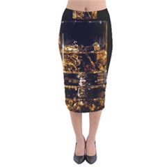 Drink Good Whiskey Velvet Midi Pencil Skirt by BangZart