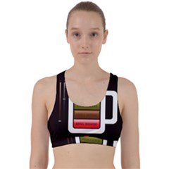 Black Energy Battery Life Back Weave Sports Bra by BangZart